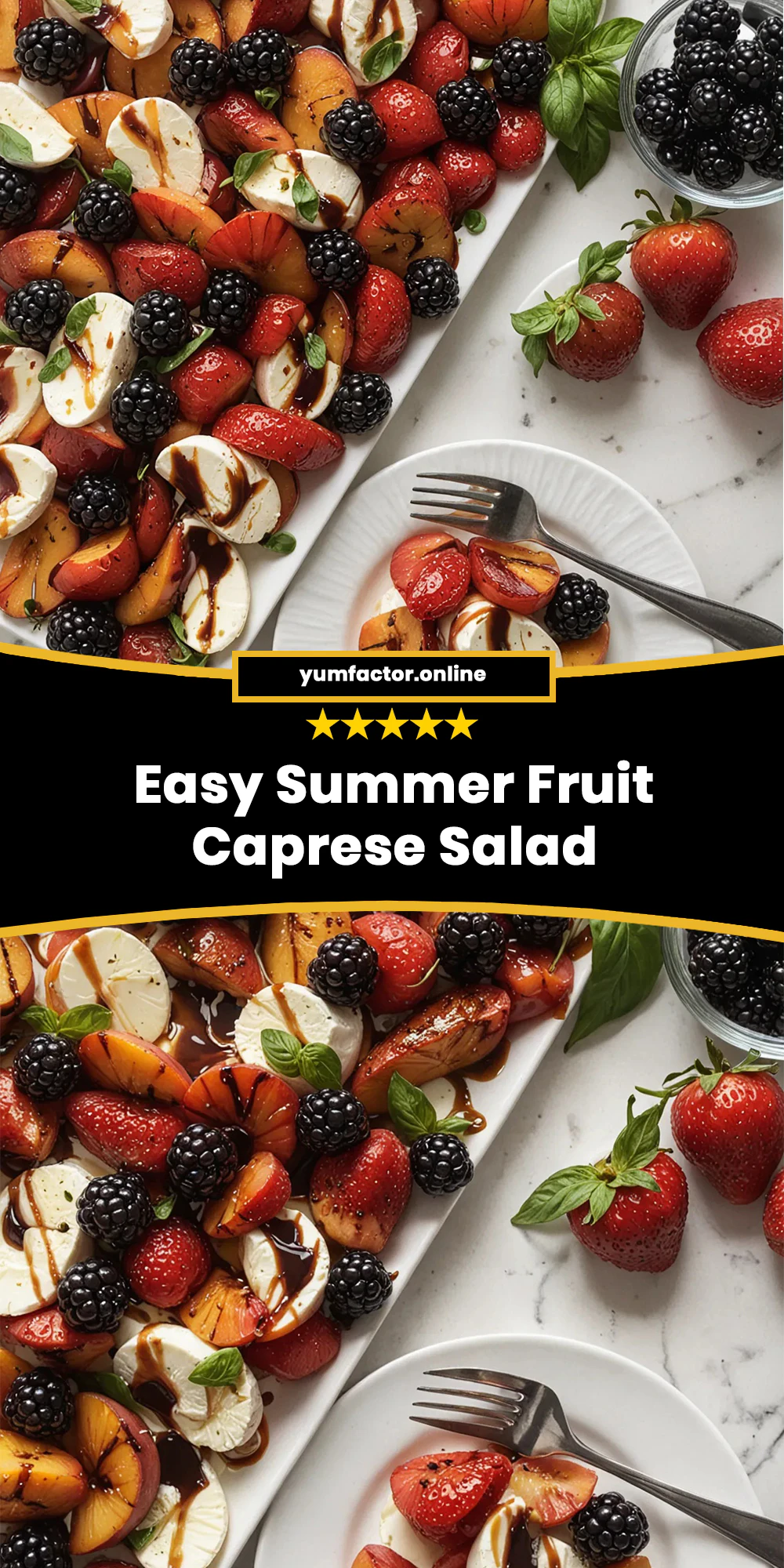 Easy Summer Fruit Caprese Salad