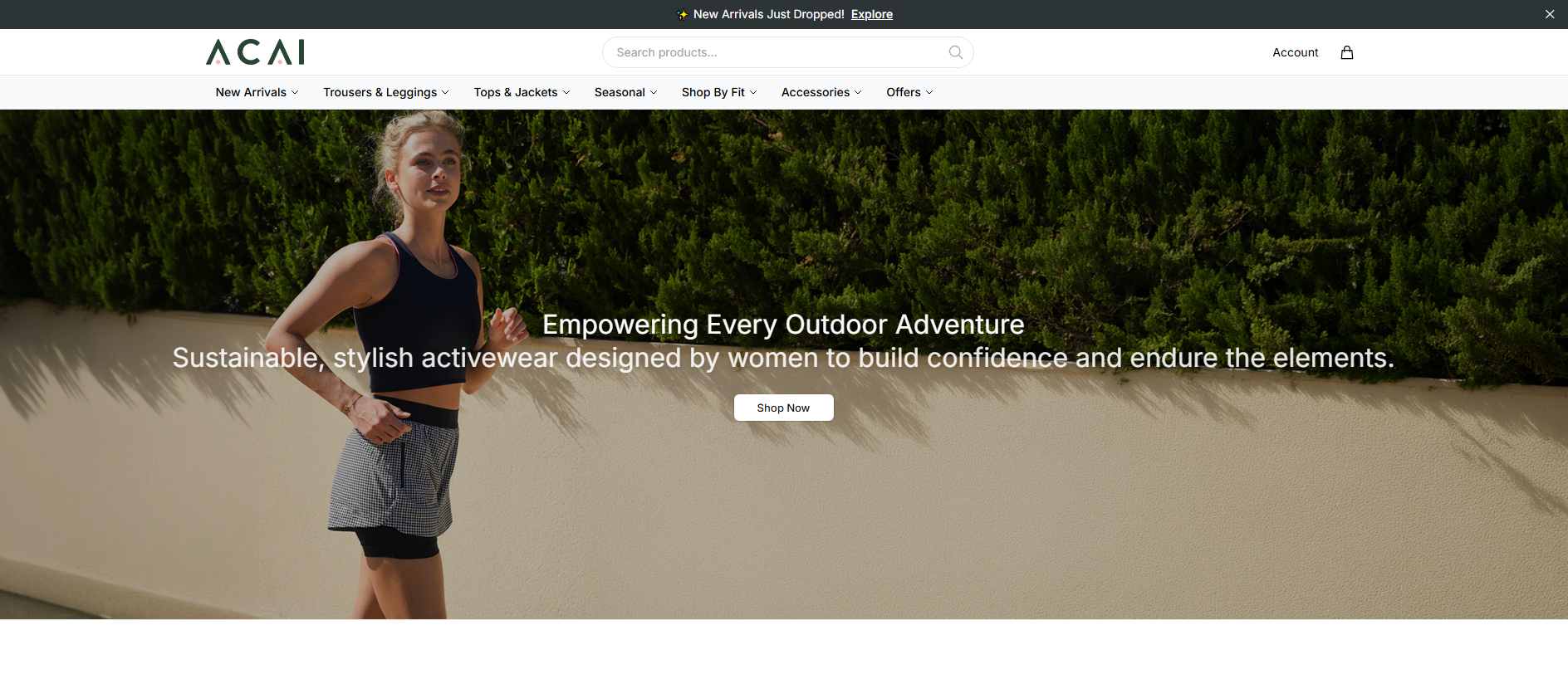 Stored capture of acaioutdoorwearstore.shop