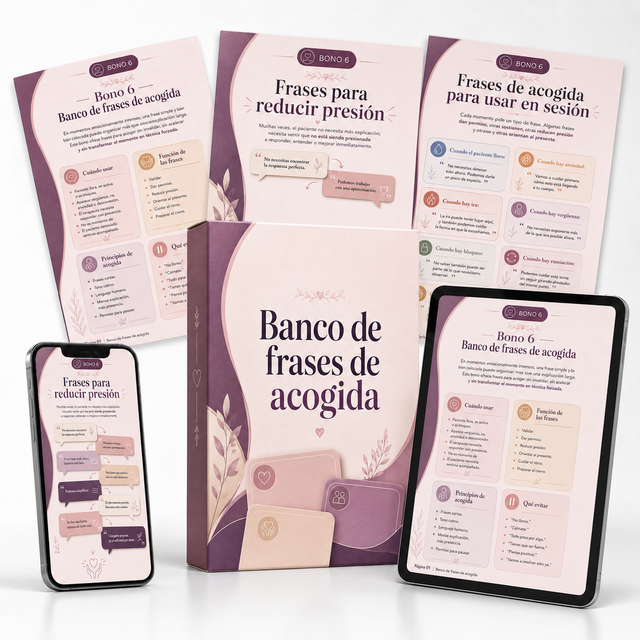 Mockup del bono Banco de frases de acogida