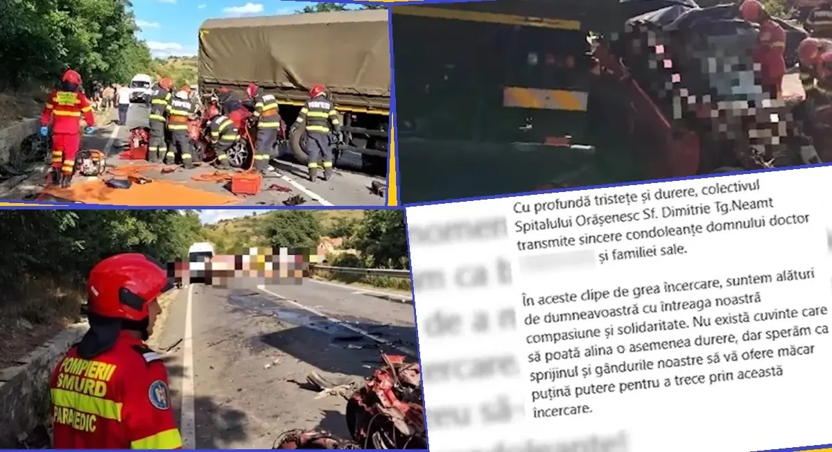 Tragedie în familia unui medic din Neamț: fiica, ginerele și nepoata au murit într-un accident