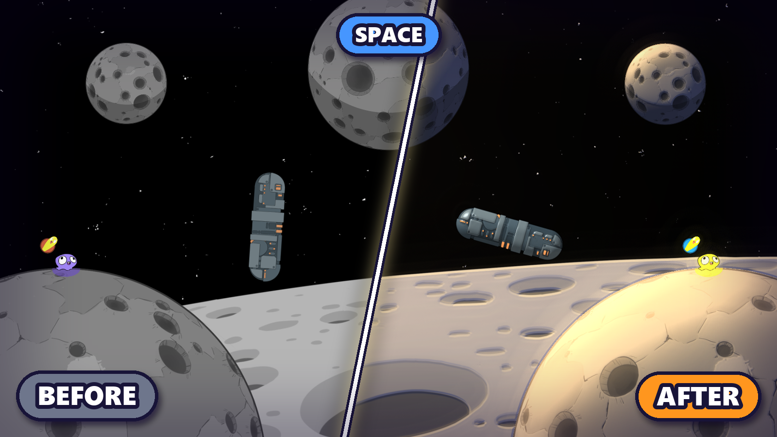Space level, vanilla vs BoplShader