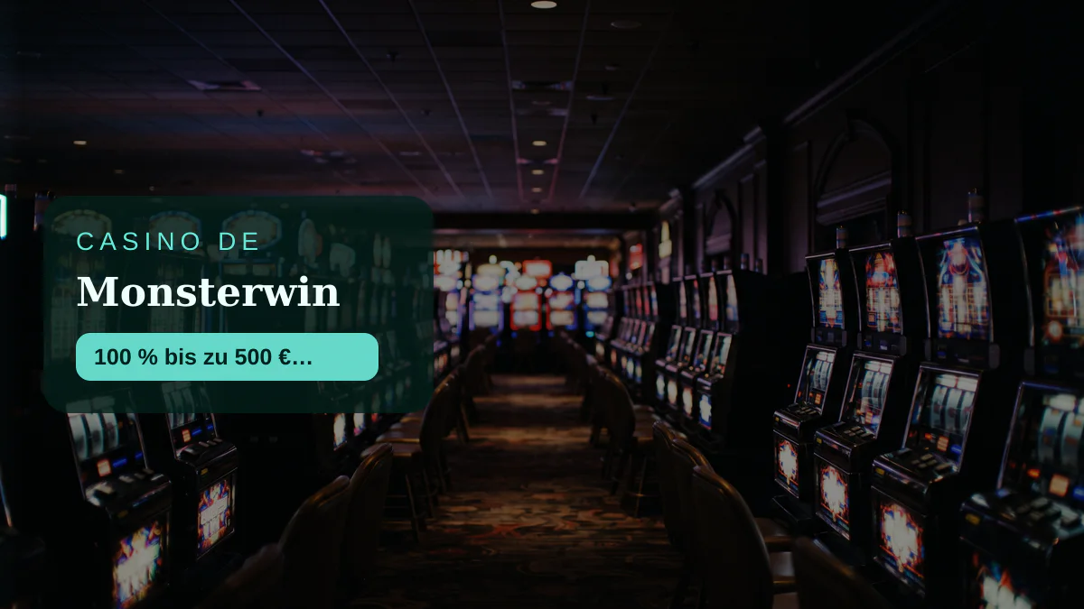Monsterwin Casino — Willkommensbonus 100 % bis zu 500 € + 200 FS, Zahlungen: Visa, Skrill, Neteller, Paysafecard