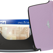 Card Case Open Lilac Pebble Leather