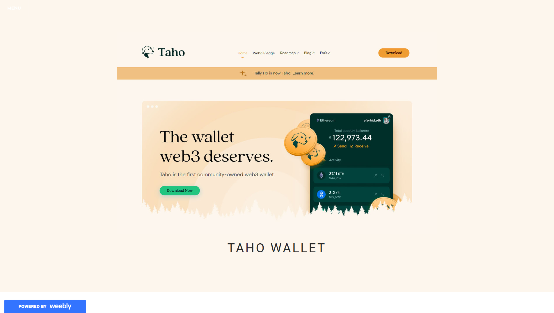 Stored capture of tahowallet.weebly.com