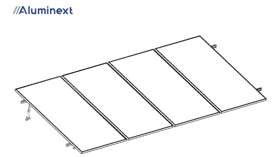 Estructura Aluminio 4 Paneles