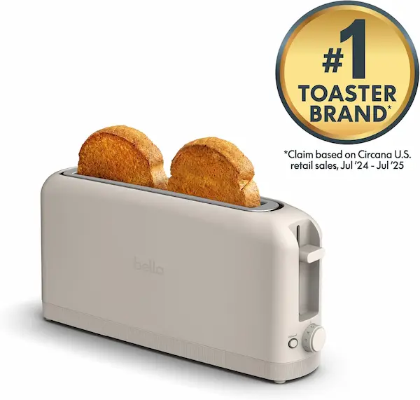 Slim Aesthetic Long Slot Toaster with Effortless Shade Control