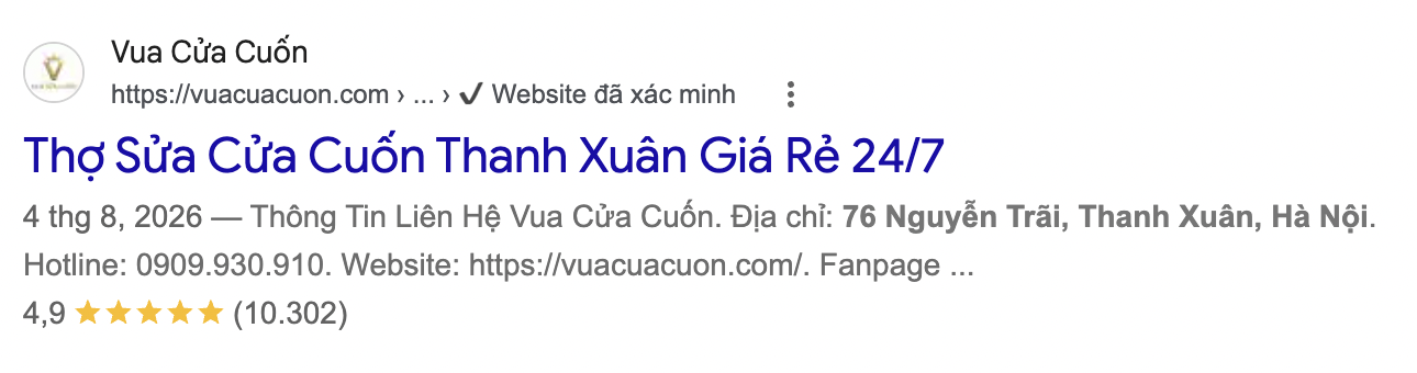 Kết quả Google cần bấm vào