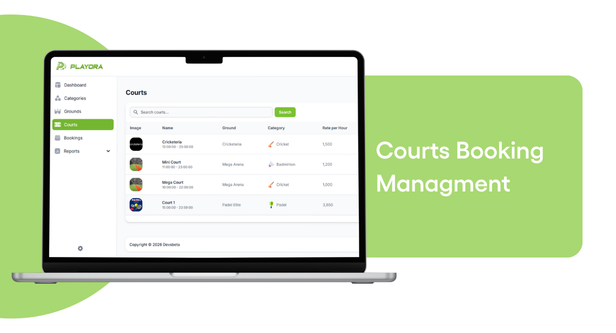 Playora - Multi-Sport Ground & Court Booking Mobile App with Laravel Admin