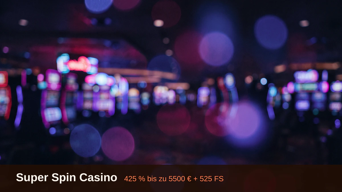 Super Spin Casino — Willkommensbonus 425 % bis zu 5500 € + 525 FS, Zahlungen: Visa, Mastercard, Sofort, Interac, Apple Pay