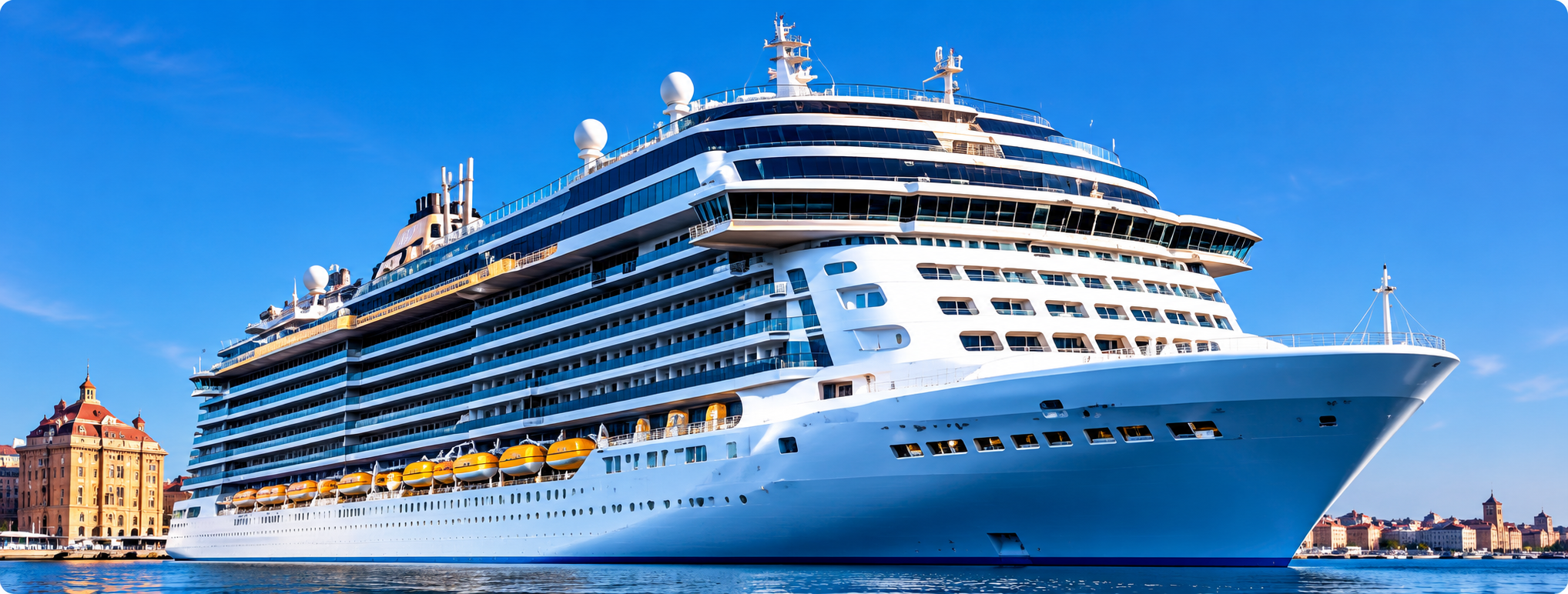 Cruiseschip in de haven