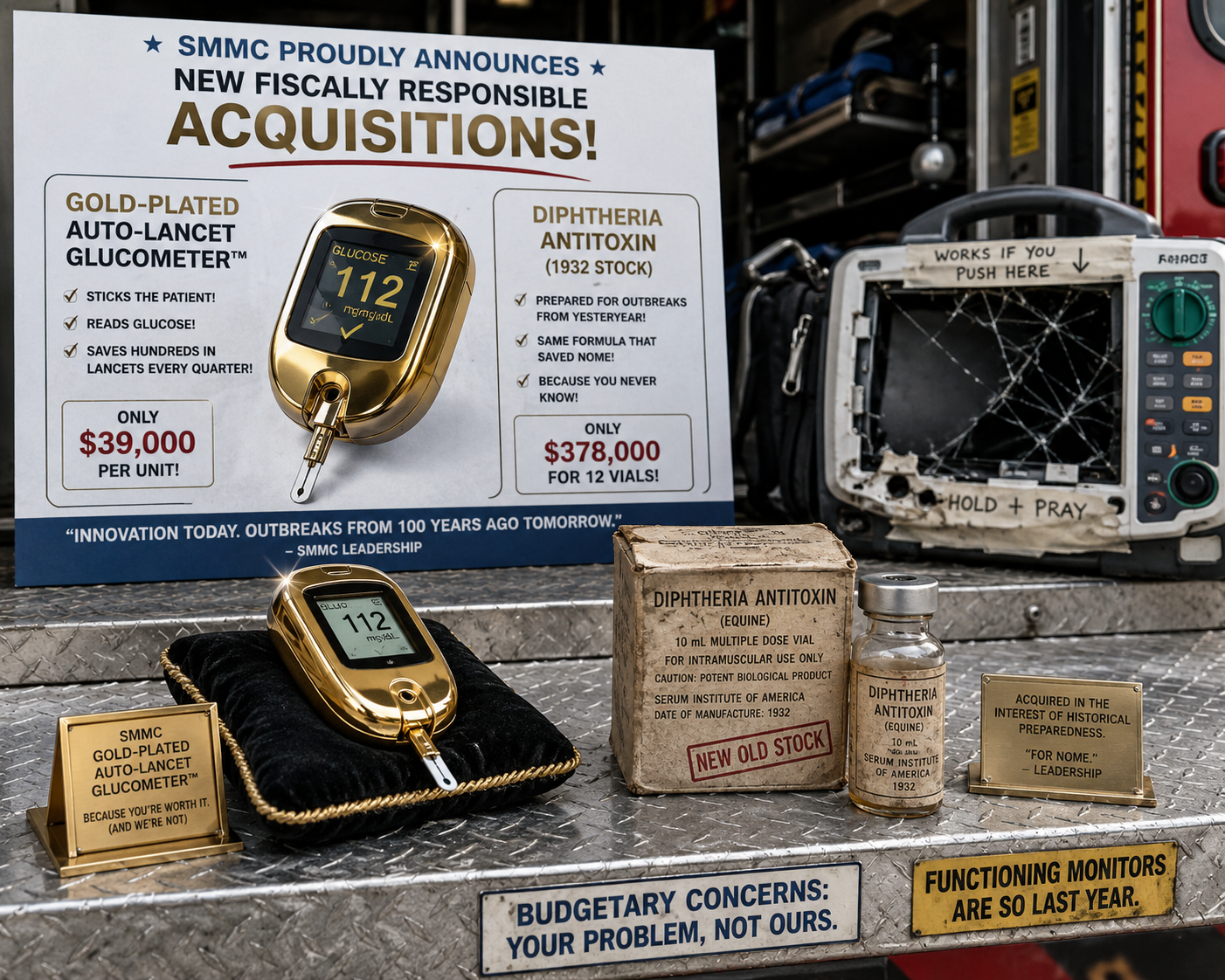 Gold-Plated Glucometer and Diphtheria Antitoxin