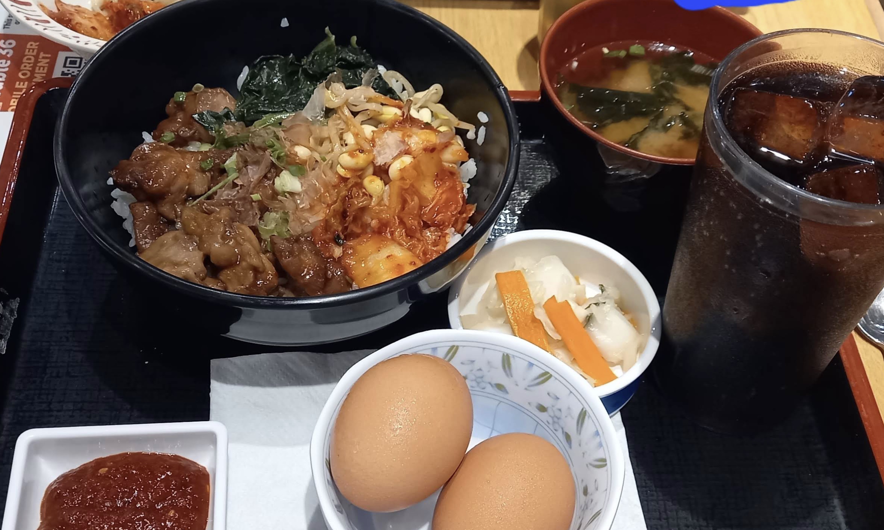 Beef gyudon rice bowl at SUKIYA