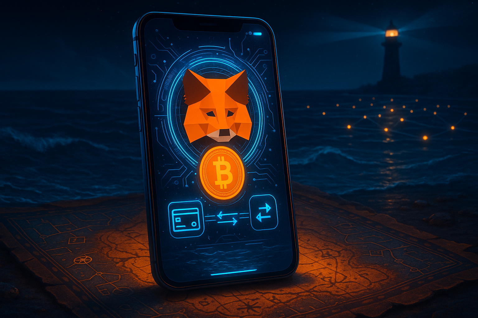 MetaMask wallet interface showing Bitcoin integration for buying, swapping, and transferring BTC