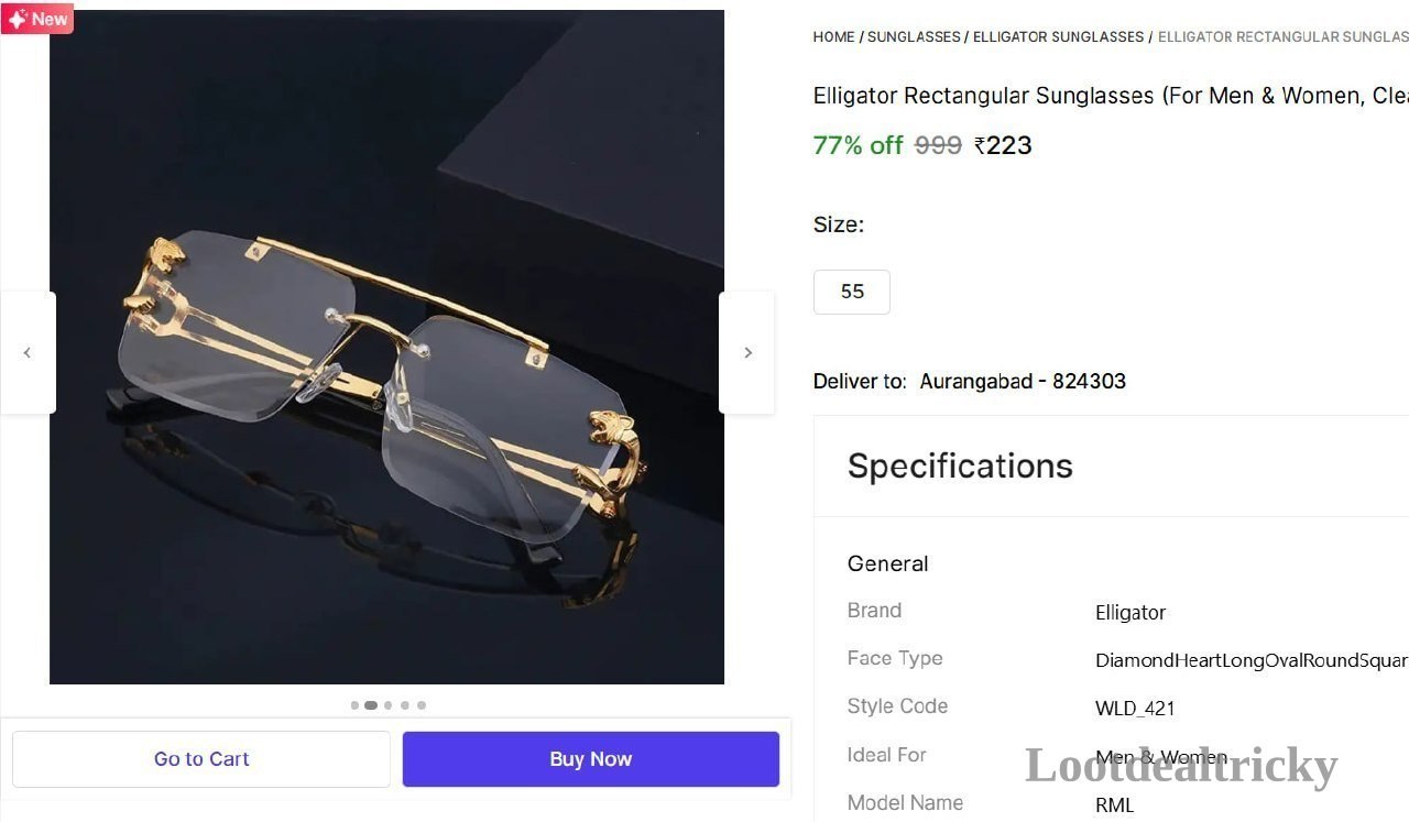   elligator Rectangular Sunglasses – Just ₹223 | Lowest Price Deal