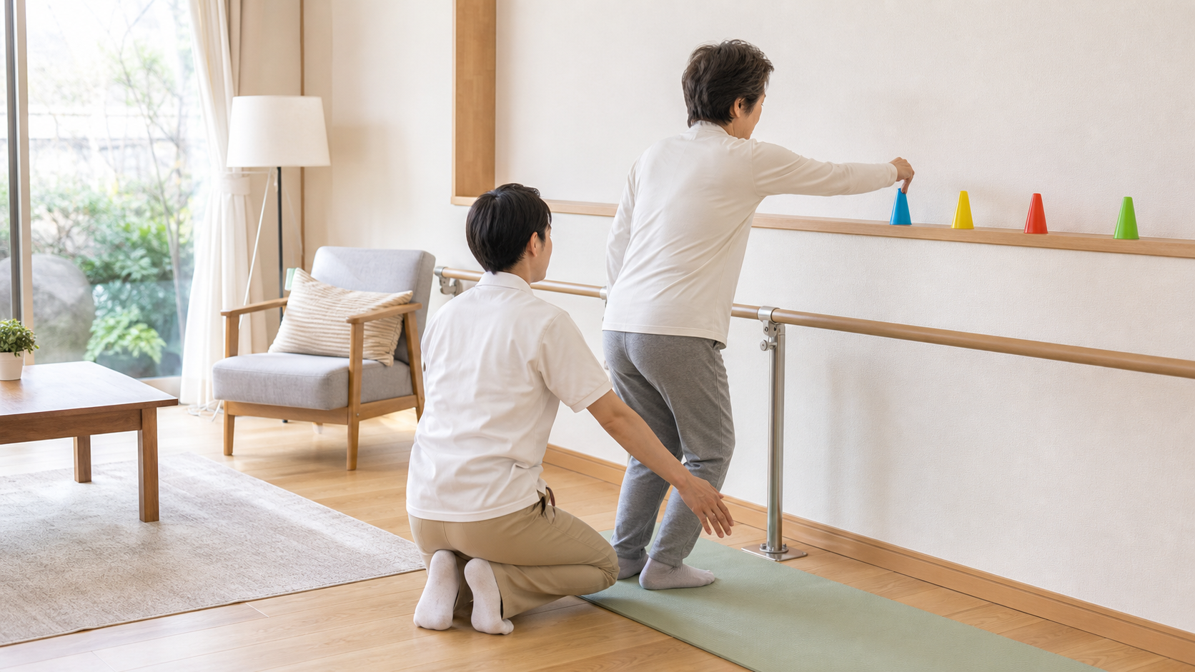 脳卒中後の運動失調に対する立位バランス練習のイメージ