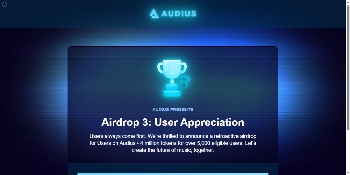 Forensic screenshot of audius.us showing the phishing page layout