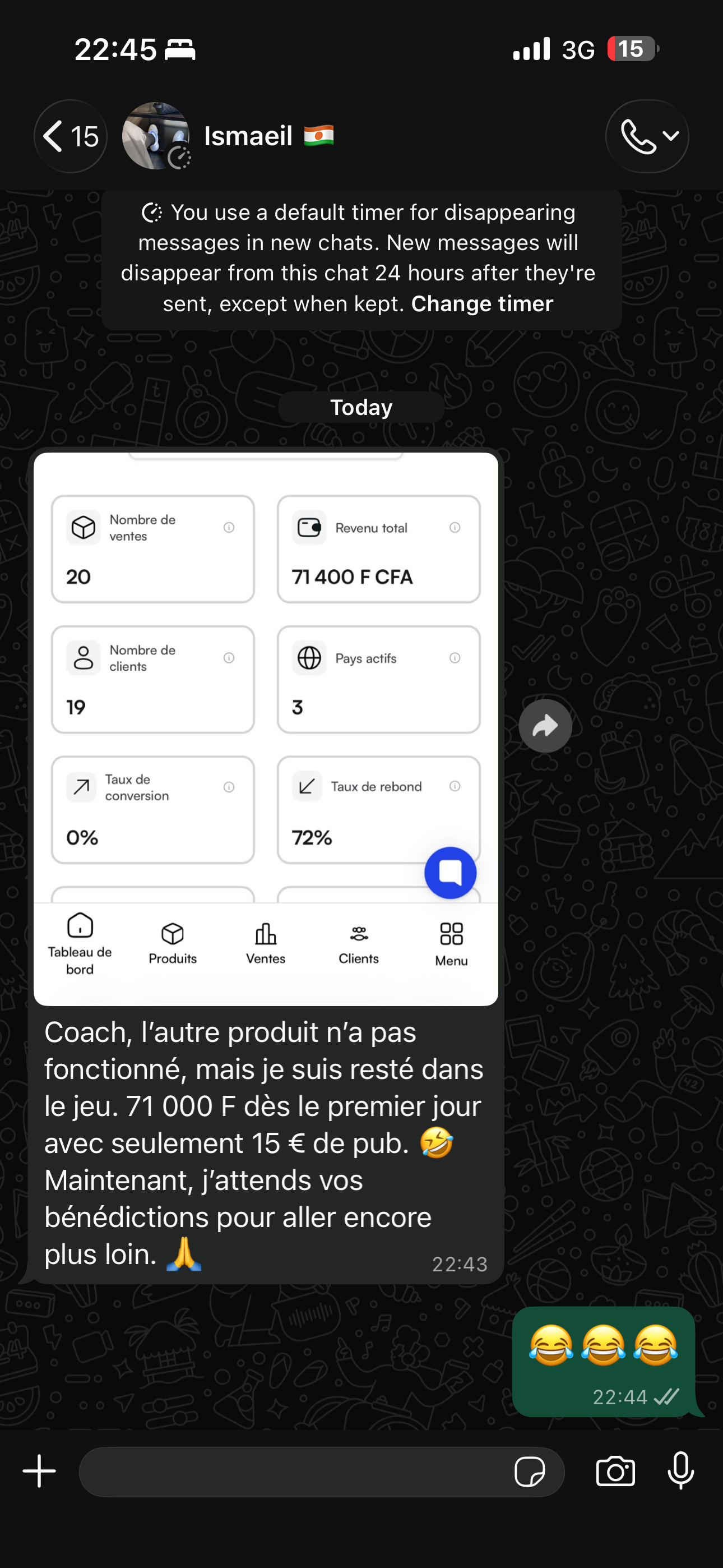 Témoignage client WhatsApp