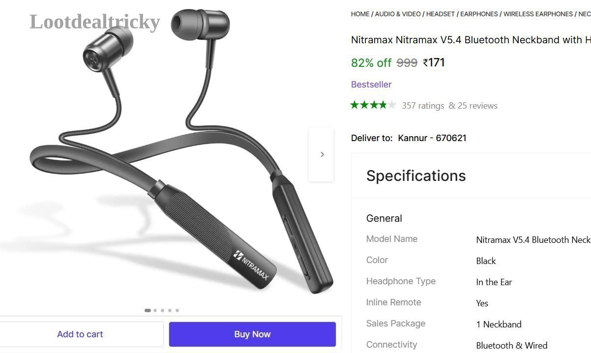 Bluetooth Neckband 171 – Just ₹171 | Loot Ka Maal Bluetooth Neckband 171 – Just ₹171 | Loot Ka Maal