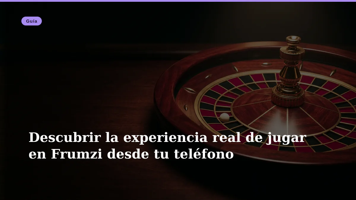 Descubrir la experiencia real de jugar en Frumzi desde tu teléfono