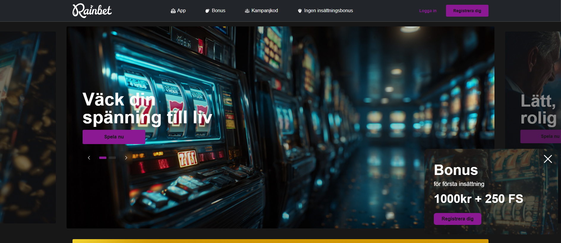 Forensic screenshot of rainbets.se showing the phishing page layout