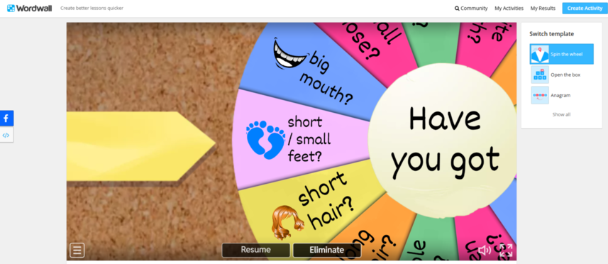 Интерактивное колесо вопросов на уроке