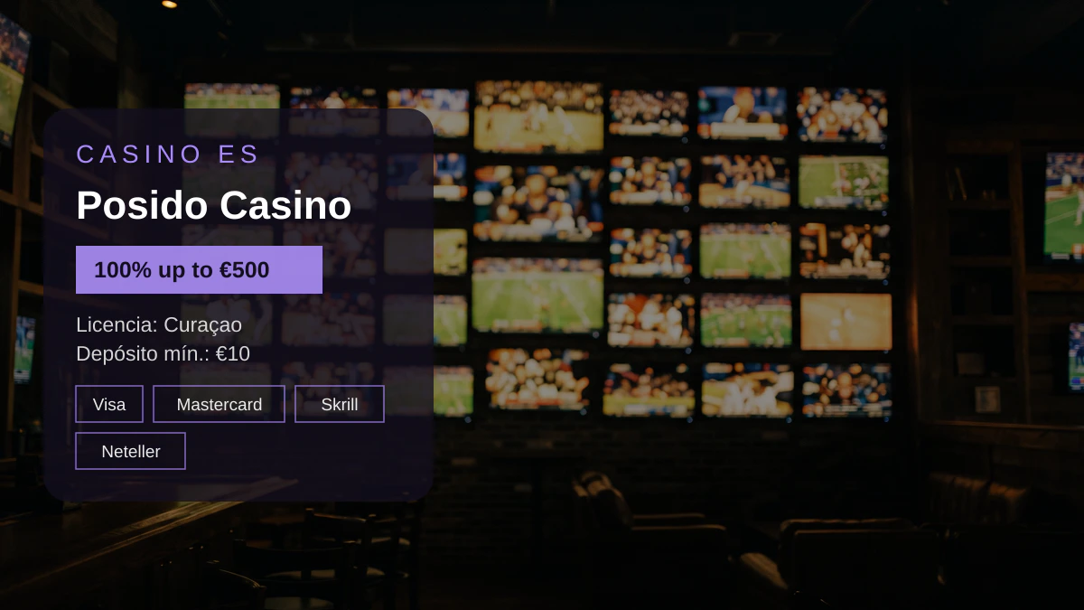 Posido Casino — bono de bienvenida 100% up to €500 + 200 FS, pagos: Visa, Mastercard, Skrill, Neteller, Paysafecard Posido Casino — bono de bienvenida 100% up to €500 + 200 FS, pagos: Visa, Mastercard, Skrill, Neteller, Paysafecard