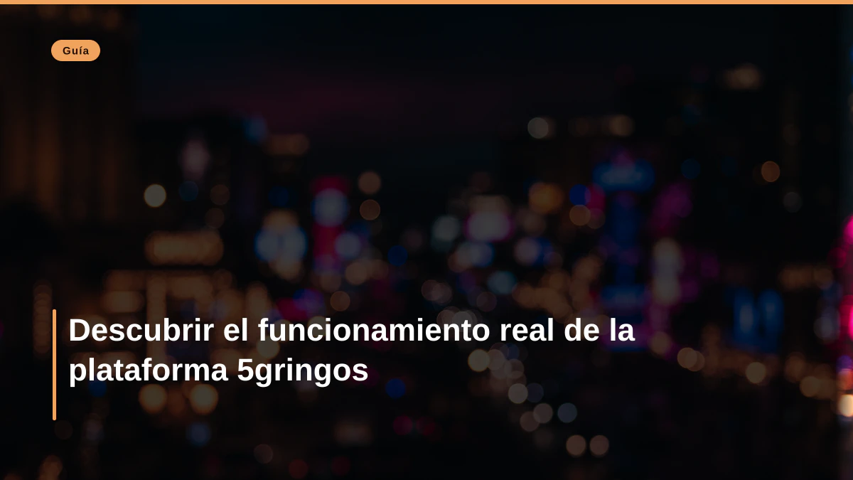 Descubrir el funcionamiento real de la plataforma 5gringos
