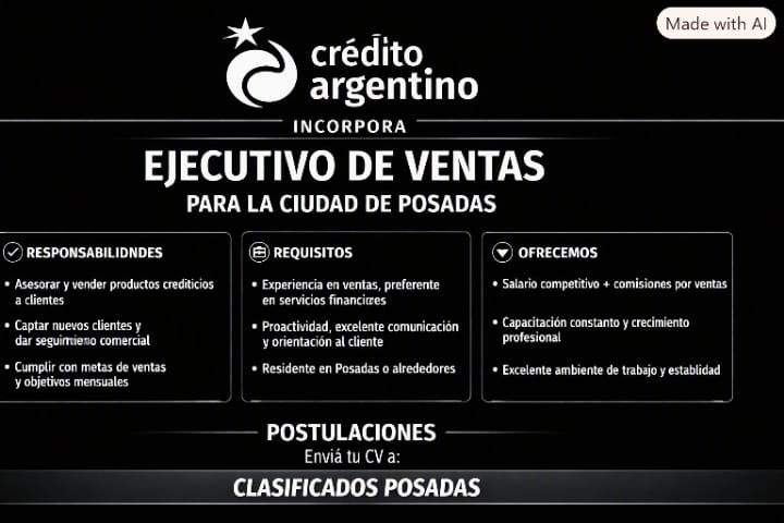 Se busca Ejecutivo Comercial en Posadas