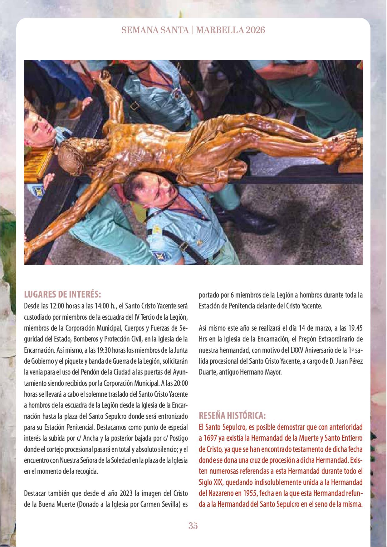 Programa de las Procesiones de la Semana Santa de Marbella 2026