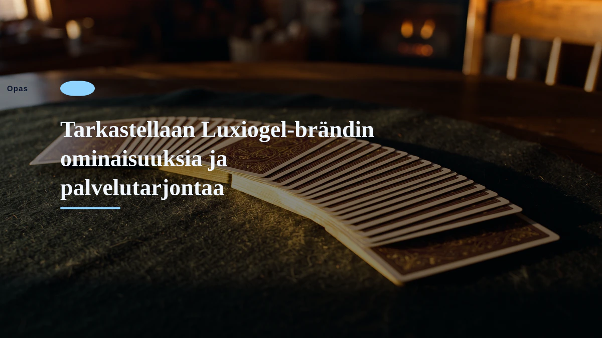 Tarkastellaan Luxiogel-brändin ominaisuuksia ja palvelutarjontaa