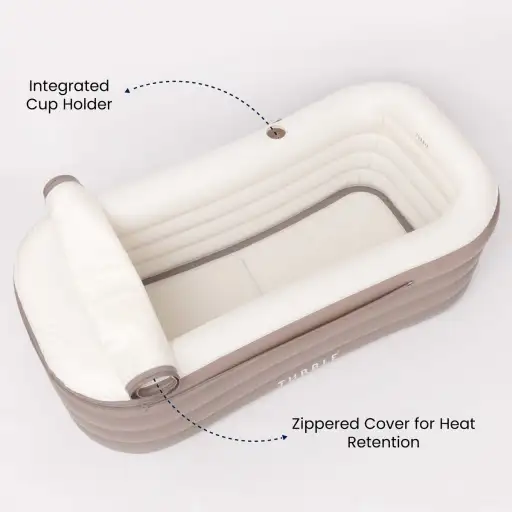 Tubble Cuzi Opblaasbare zitbaden - Whirlpool Opblaasbaar voor Binnen en Buiten met afdelzeil - ZitBadXL.nl