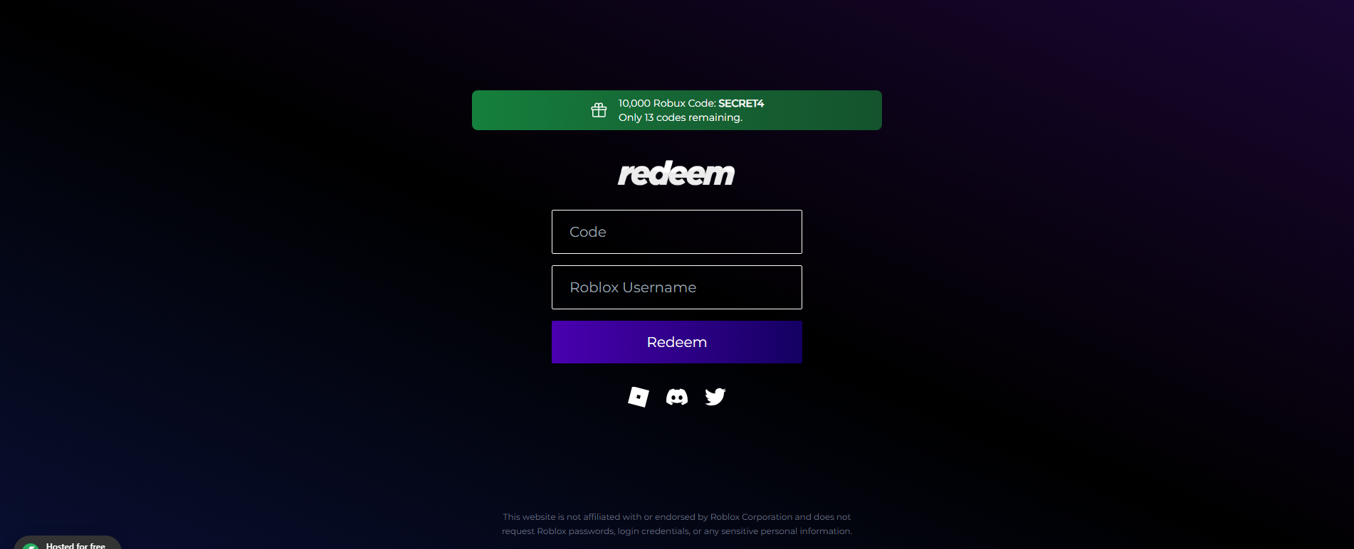 Stored capture of redeemrbx.staticdomains.app