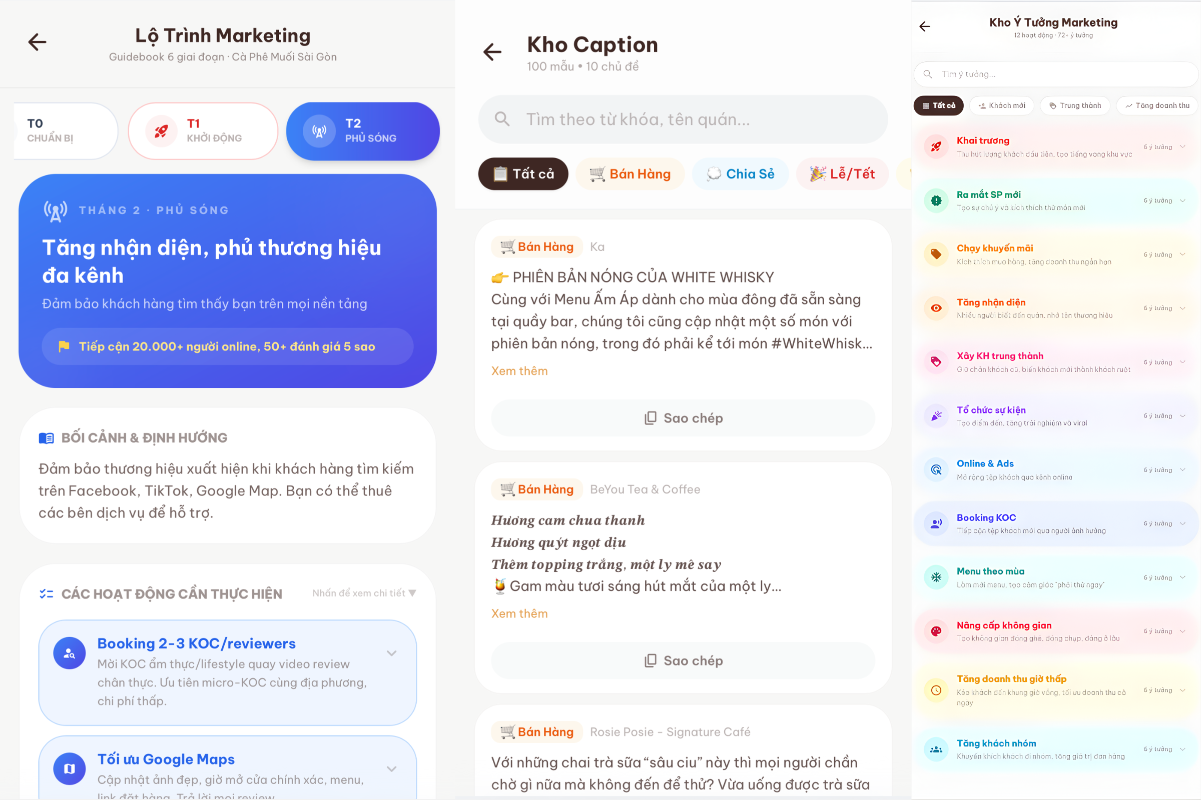 Định hướng và ý tưởng marketing cho quán