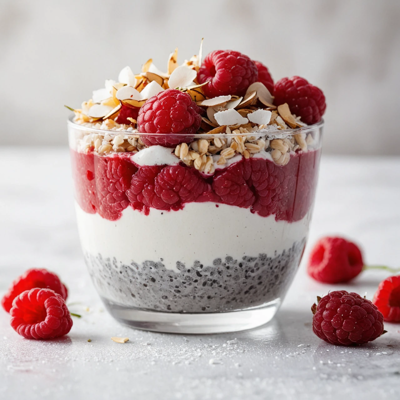 Maple-Sweetened Raspberry Chia Pudding