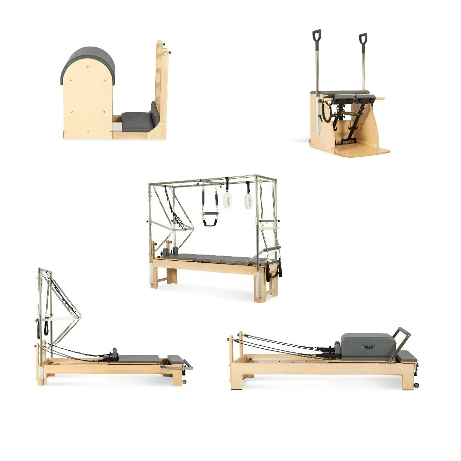Wood Pilates Reformer Set Customizable Leather Colors Reformer Pilates Machine for Yoga Studio pilates 3-in-1 view 2