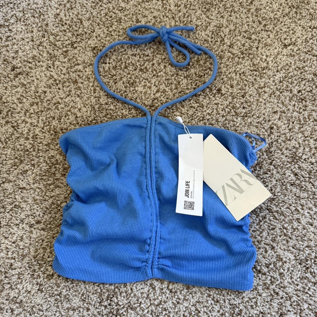 Zara Women's Blue Crop-top