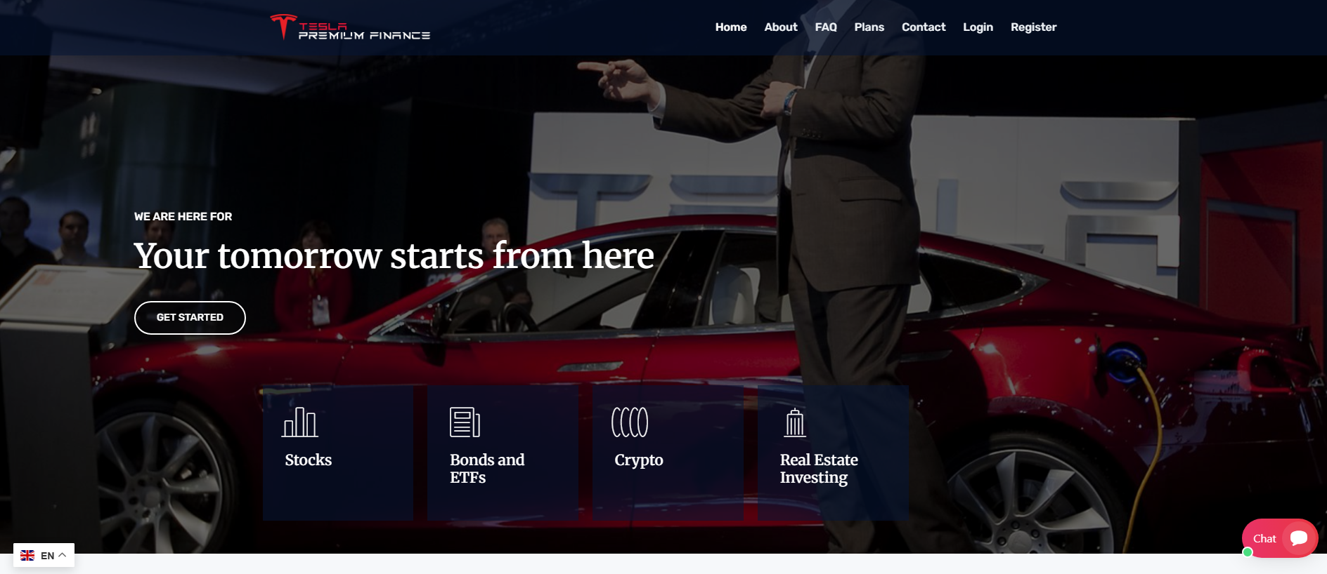 Screenshot of teslapremiumfinance.com