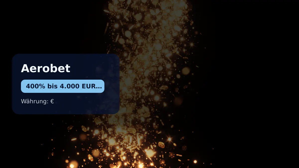 Aerobet Casino — Willkommensbonus 400% bis 4.000 EUR + 200 FS, Zahlungen: Visa, Mastercard, Skrill, Neteller, Paysafecard