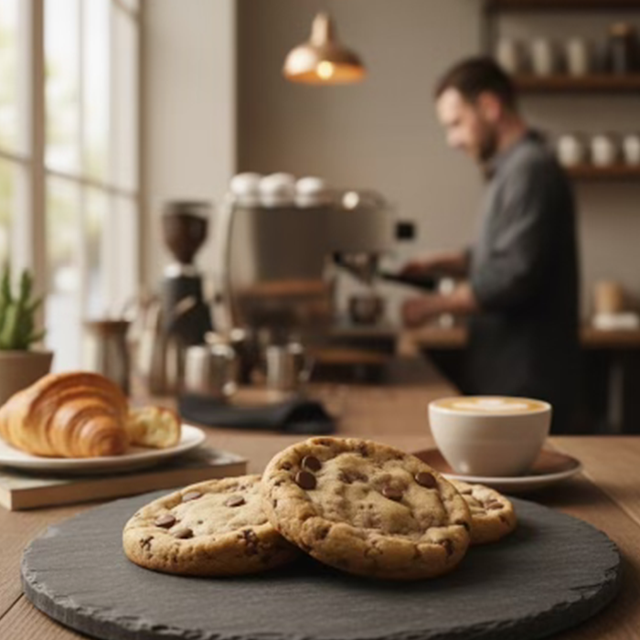 High-quality, stylized image of a cookie after AI enhancement.