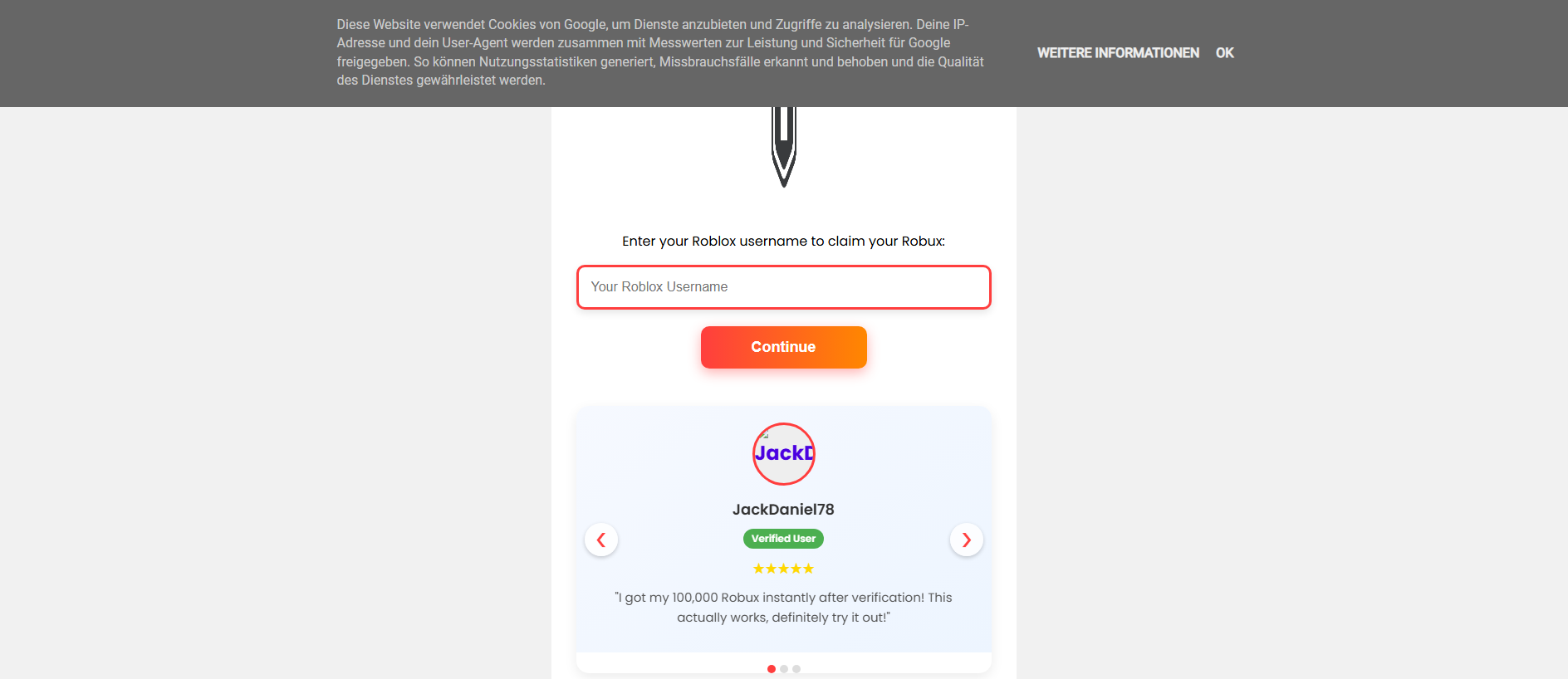 Forensic screenshot of roblox-rewards-us.blogspot.com showing the phishing page layout