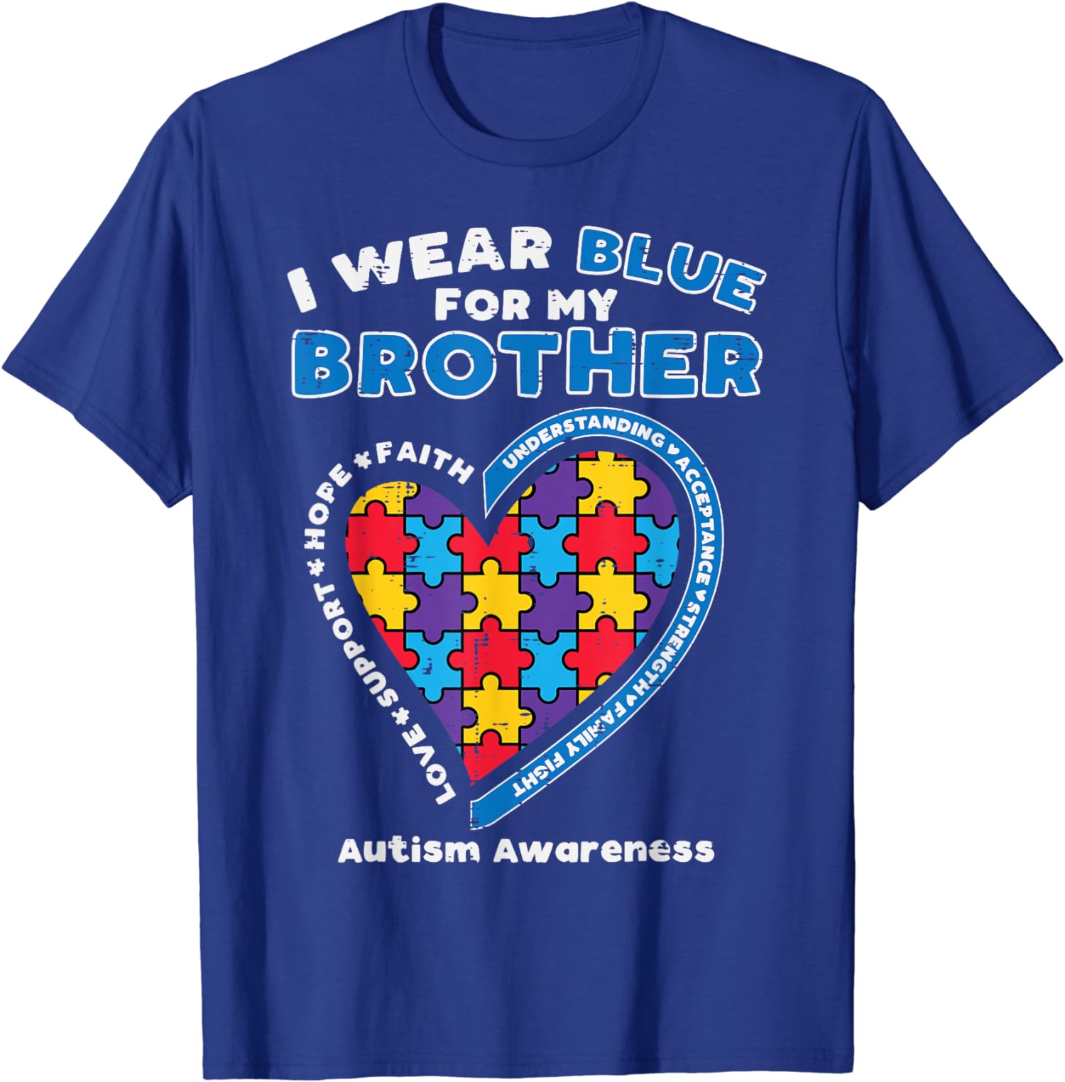 Puzzle I Wear Blue For My Brother Autism Awareness Unisex T-Shirt