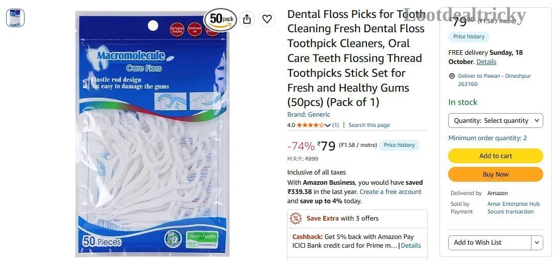 Dental Floss Picks – Just ₹79 | Best Price Drop Today