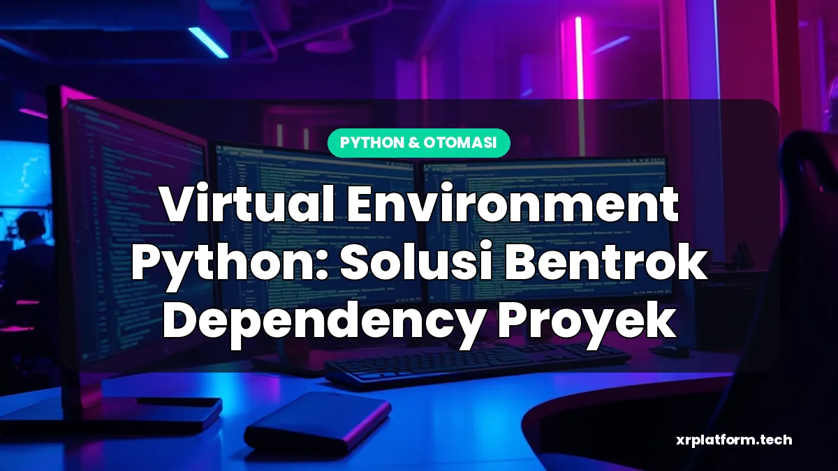 Virtual Environment Python: Solusi Bentrok Dependency Proyek Virtual Environment Python: Solusi Bentrok Dependency Proyek: suasana neon futuristik balok modular membentuk struktur