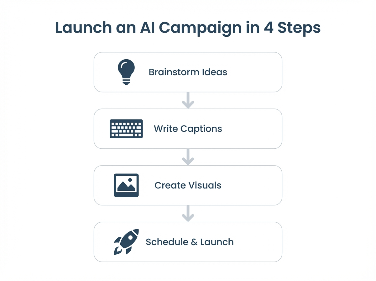Diagram showing three key metrics for AI success. It compares 'before' and 'after' data for Time Saved (10h/wk vs 2h/wk), Email Open Rate (20% vs 27%), and Ad Cost ($1.50 vs $1.10).