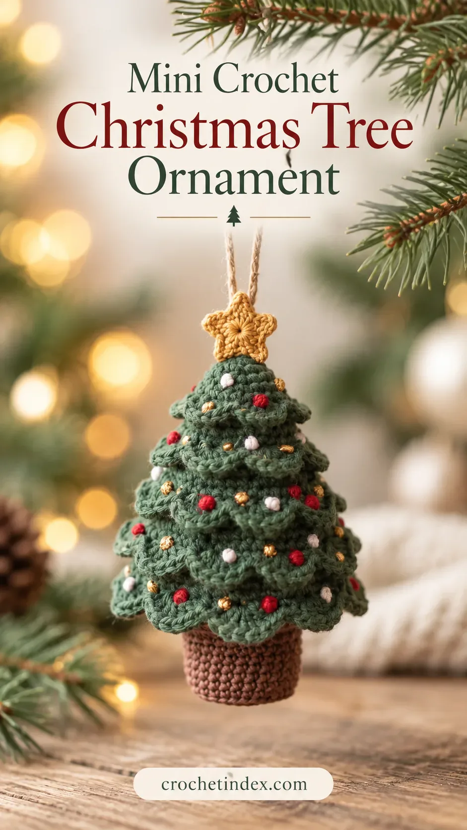 Mini Crochet Christmas Tree Ornament Pinterest pin