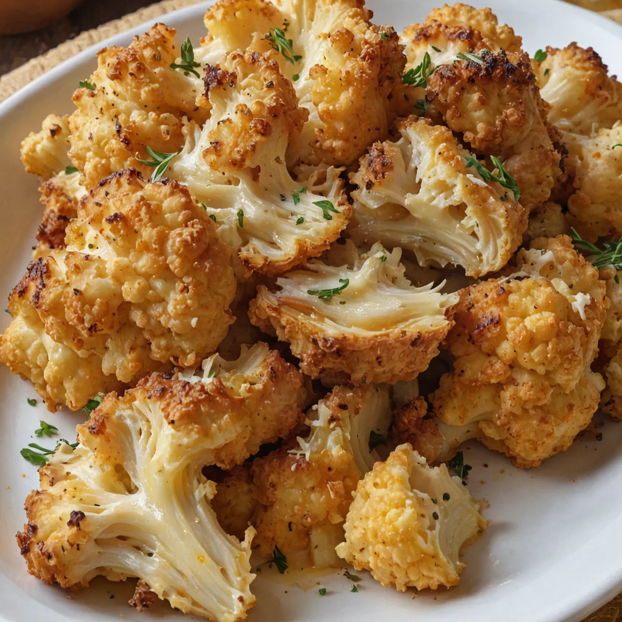 Crispy Roasted Cauliflower Cheddar Bake
