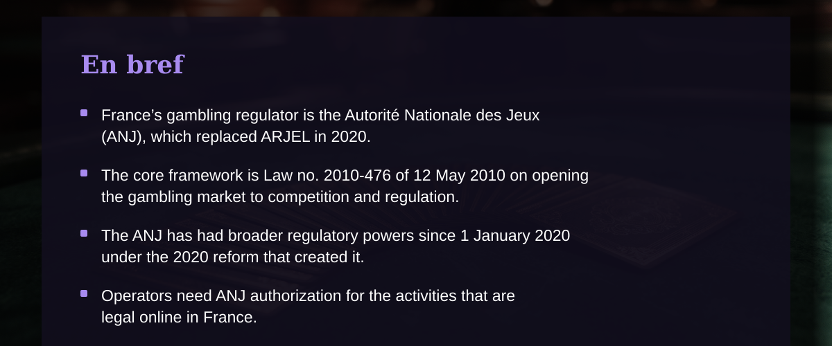Statut légal des jeux d'argent en ligne pour les joueurs français — En bref Statut légal des jeux d'argent en ligne pour les joueurs français — En bref