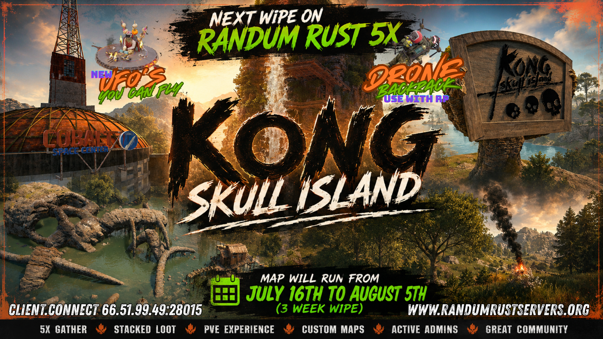 Randum Rust 5x PVE |Raids|SkillTree|Events|Kits|Stats image