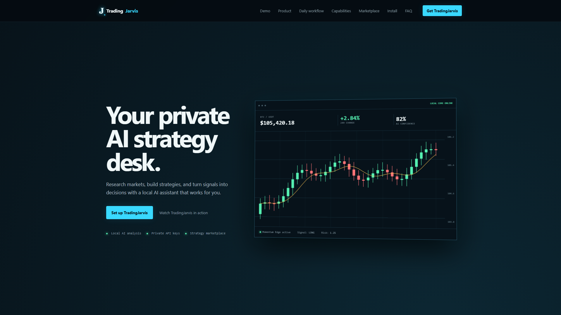 Screenshot of tradingjarvis.app