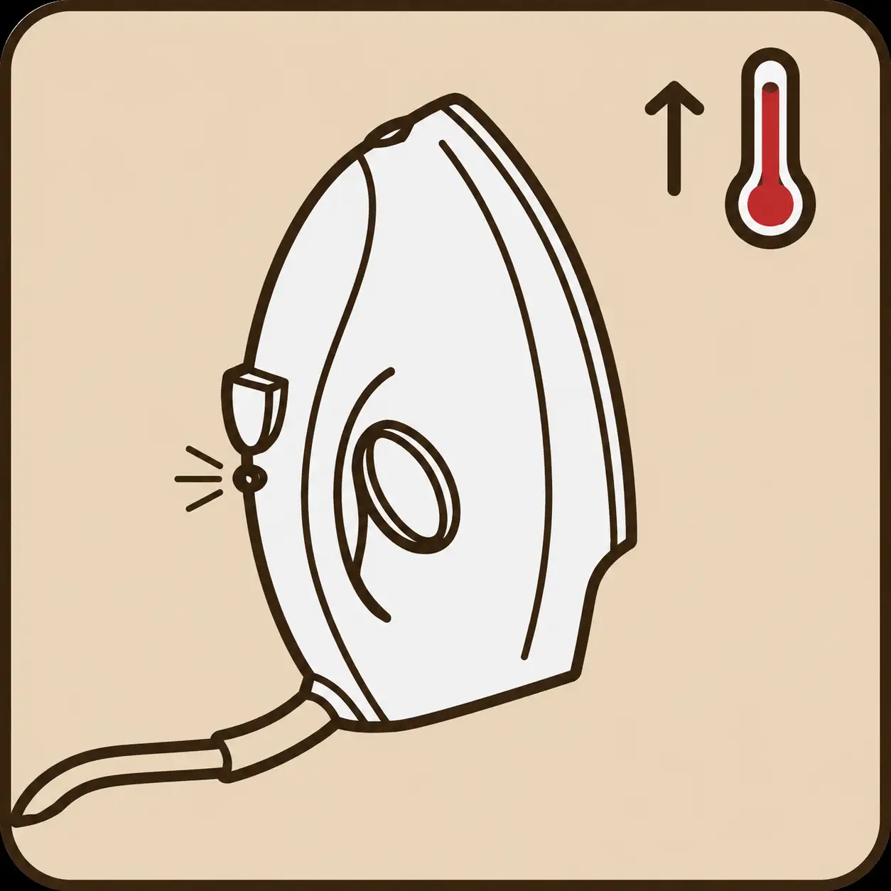 Prepare iron for iron-on transfer application by heating to cotton setting